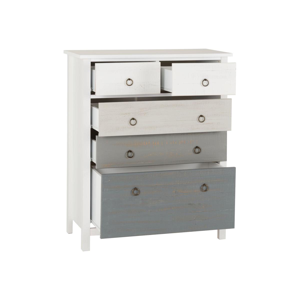 Vermont Drawer Chest - 3+2 drawer Grey and White – image 1