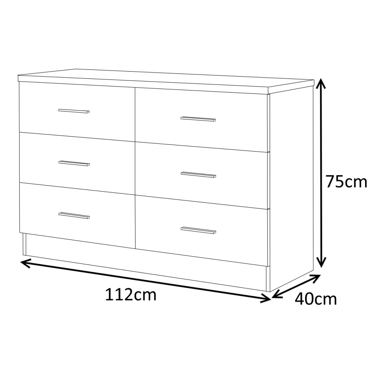 Reflect Wide 6 Drawer Chest – image 4
