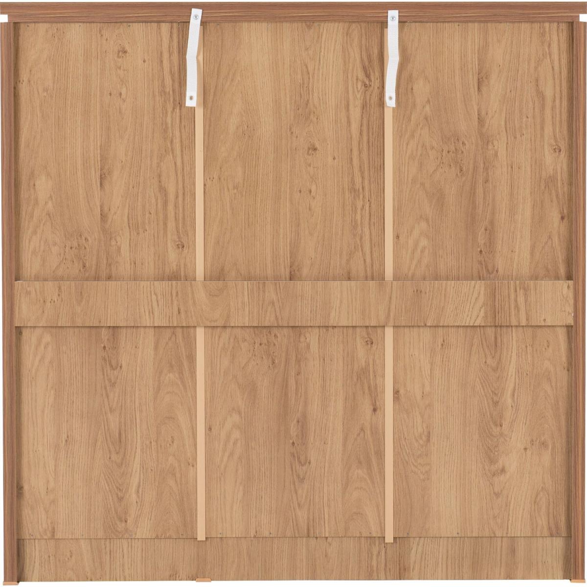 Charles 1 Door 6 Drawer Chest Oak Effect Veneer with Walnut Trim - Oak Effect Veneer – image 6