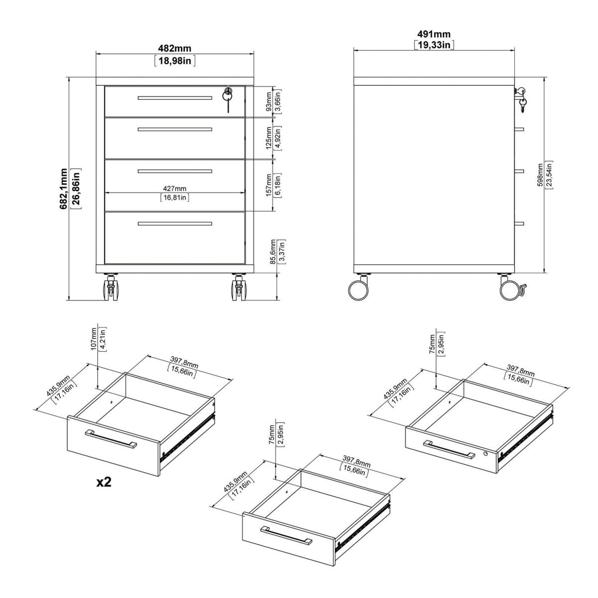 Prima Mobile 4-Drawer Cabinet - Black – image 14