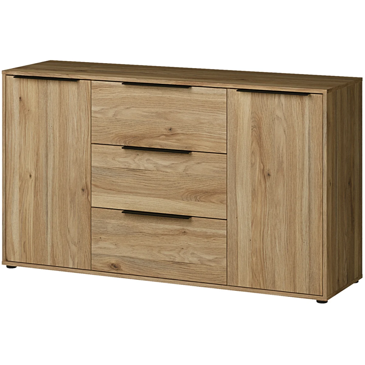 Orkney 3 Drawer Sidebaord with 2 Doors in Mauvella Oak - Mauvella Oak – image 4