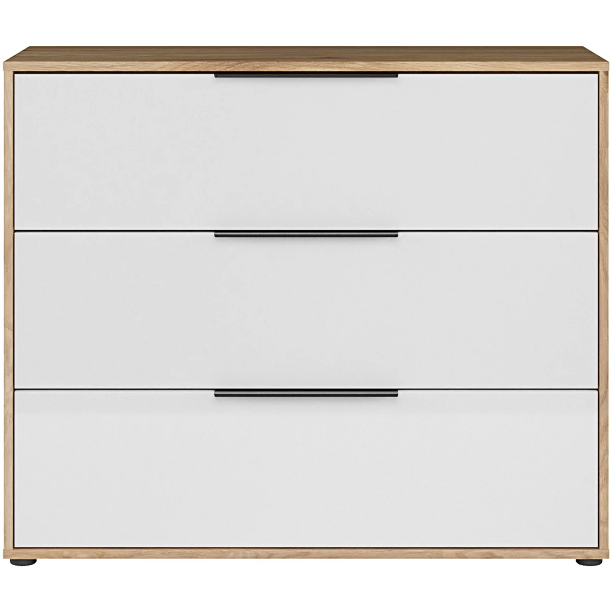 Orkney 3 Drawer Chest in Mauvella Oak and White Gloss - Mauvella Oak & White – image 4
