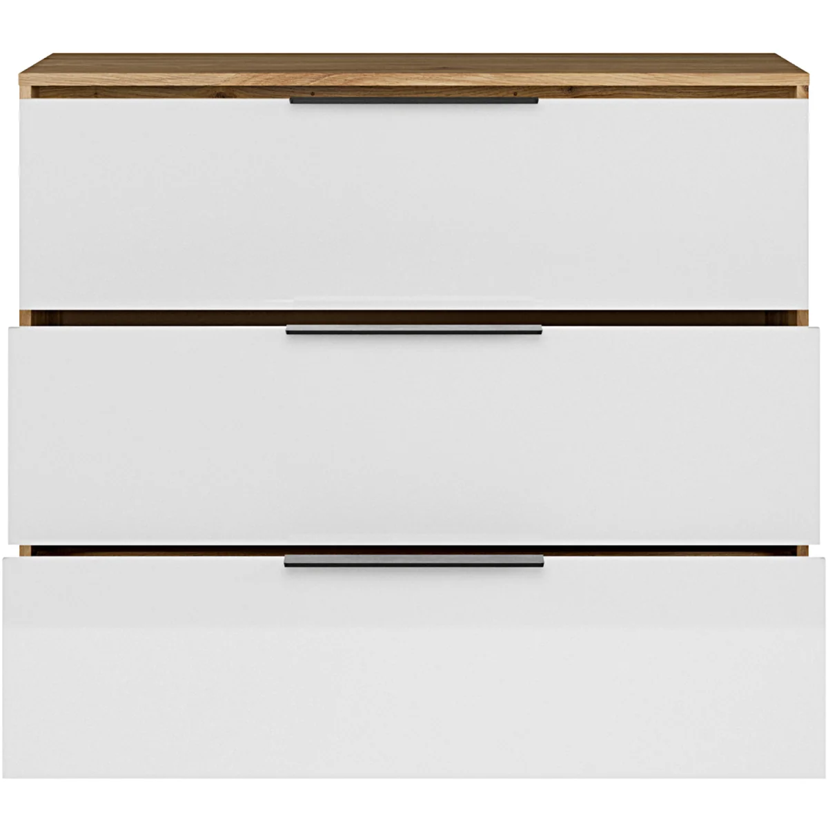 Orkney 3 Drawer Chest in Mauvella Oak and White Gloss - Mauvella Oak & White – image 7