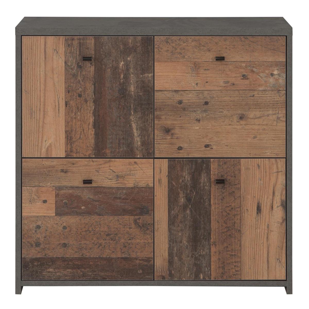 Best 4-Door Chest - Vintage Wood/Dark Grey – image 2