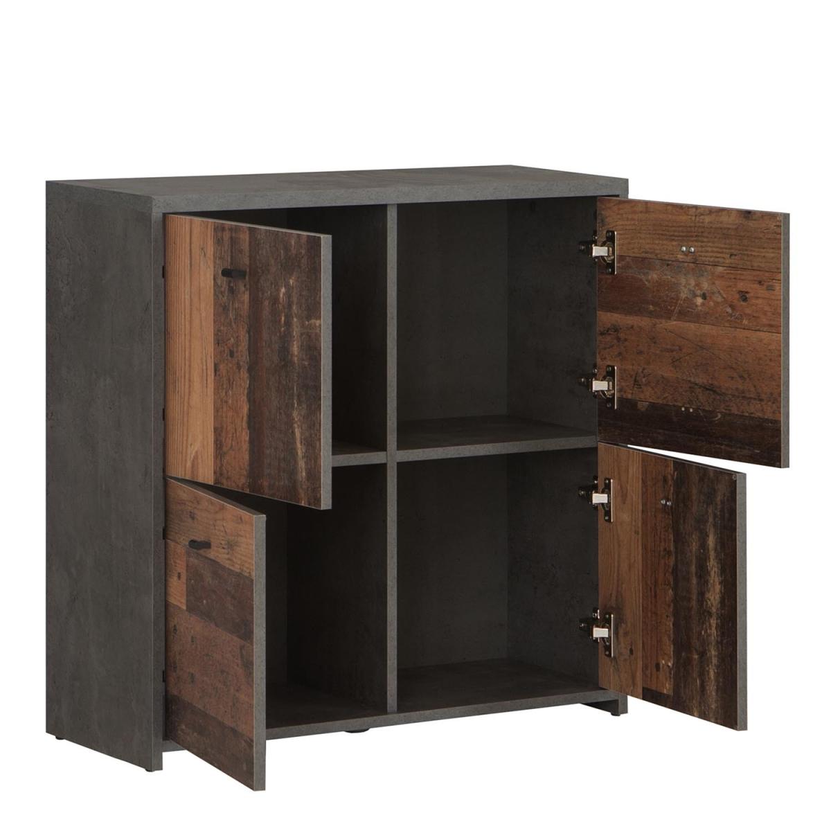 Best 4-Door Chest - Vintage Wood/Dark Grey – image 3