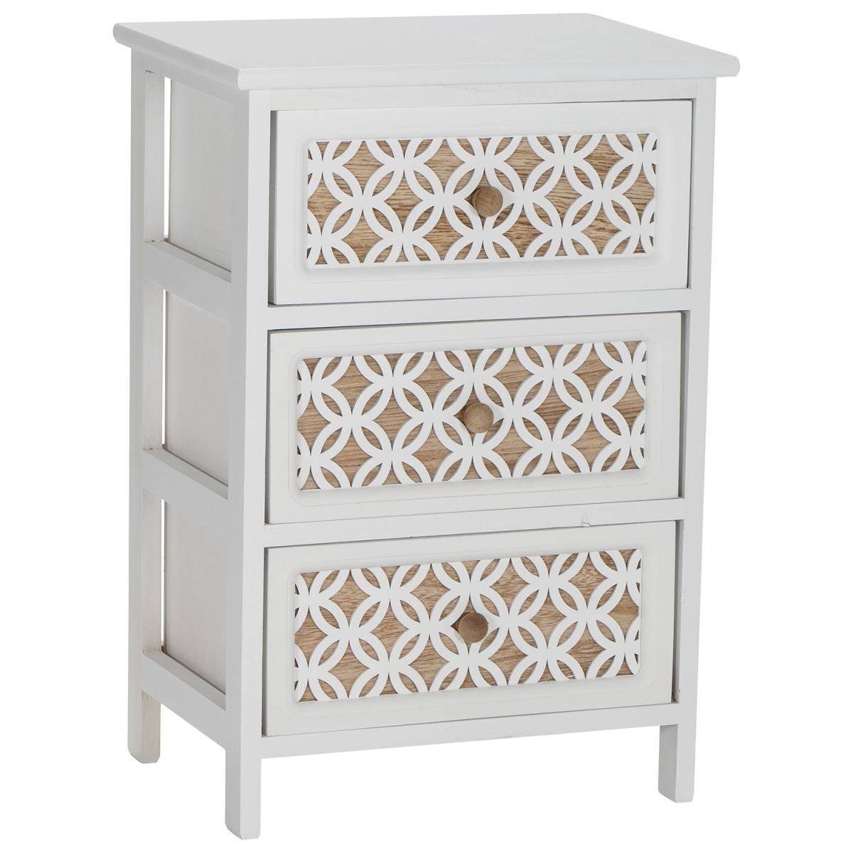 Nasara 3 Drawer Storage Tower - White – image 3