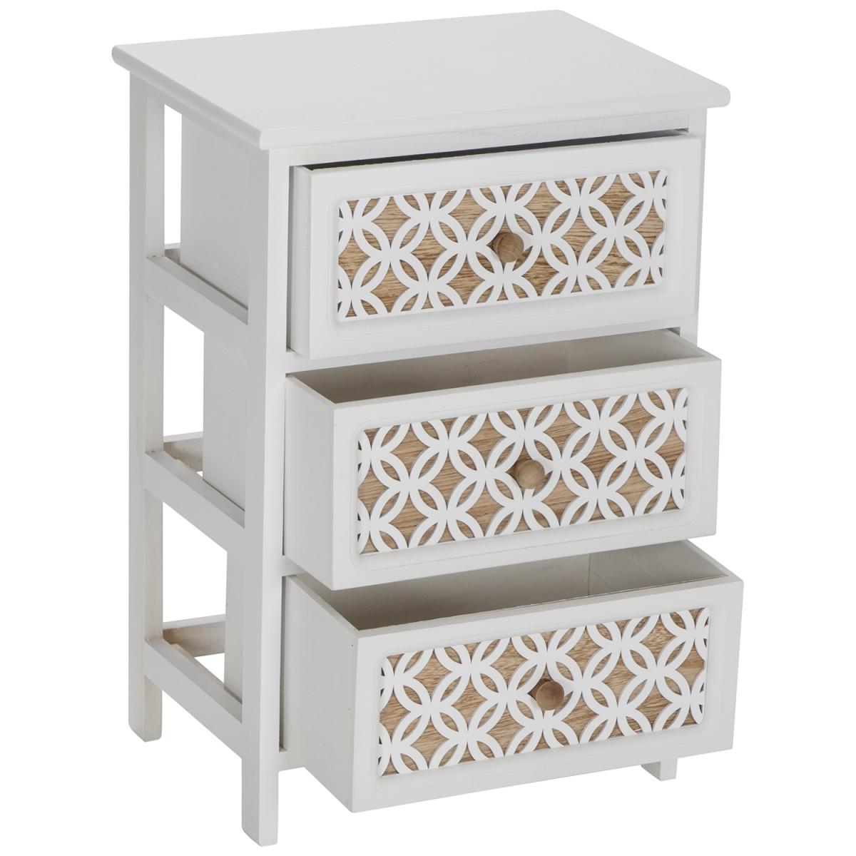 Nasara 3 Drawer Storage Tower - White – image 4