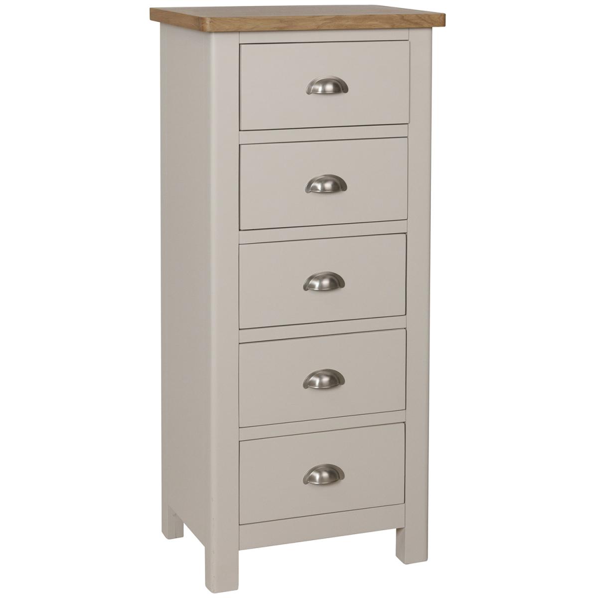 Cambridge 5 Drawer Narrow Chest - Dove Grey – image 2