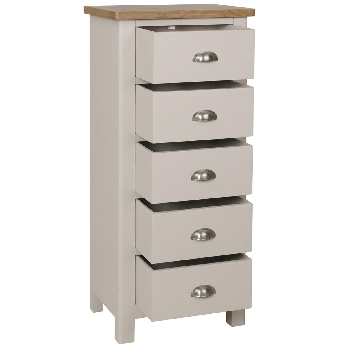 Cambridge 5 Drawer Narrow Chest - Dove Grey – image 3
