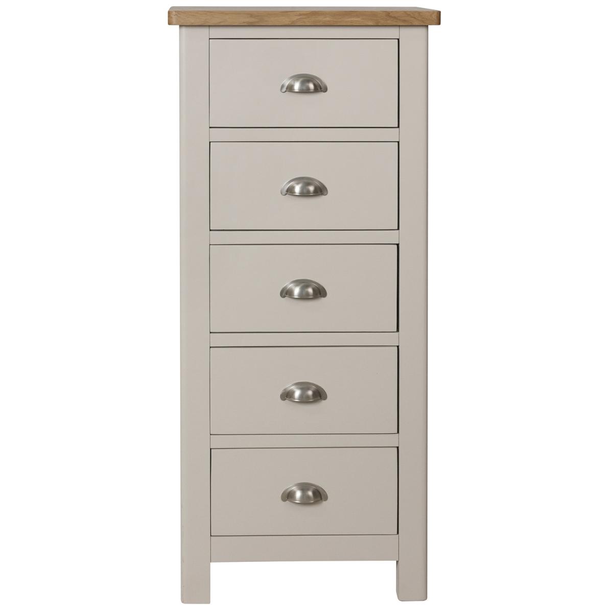 Cambridge 5 Drawer Narrow Chest - Dove Grey – image 4