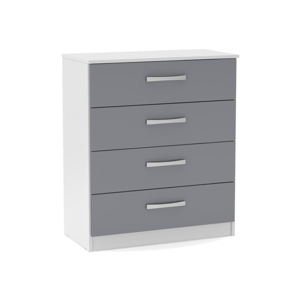 Lynx 4 Drawer Chest - White & Grey