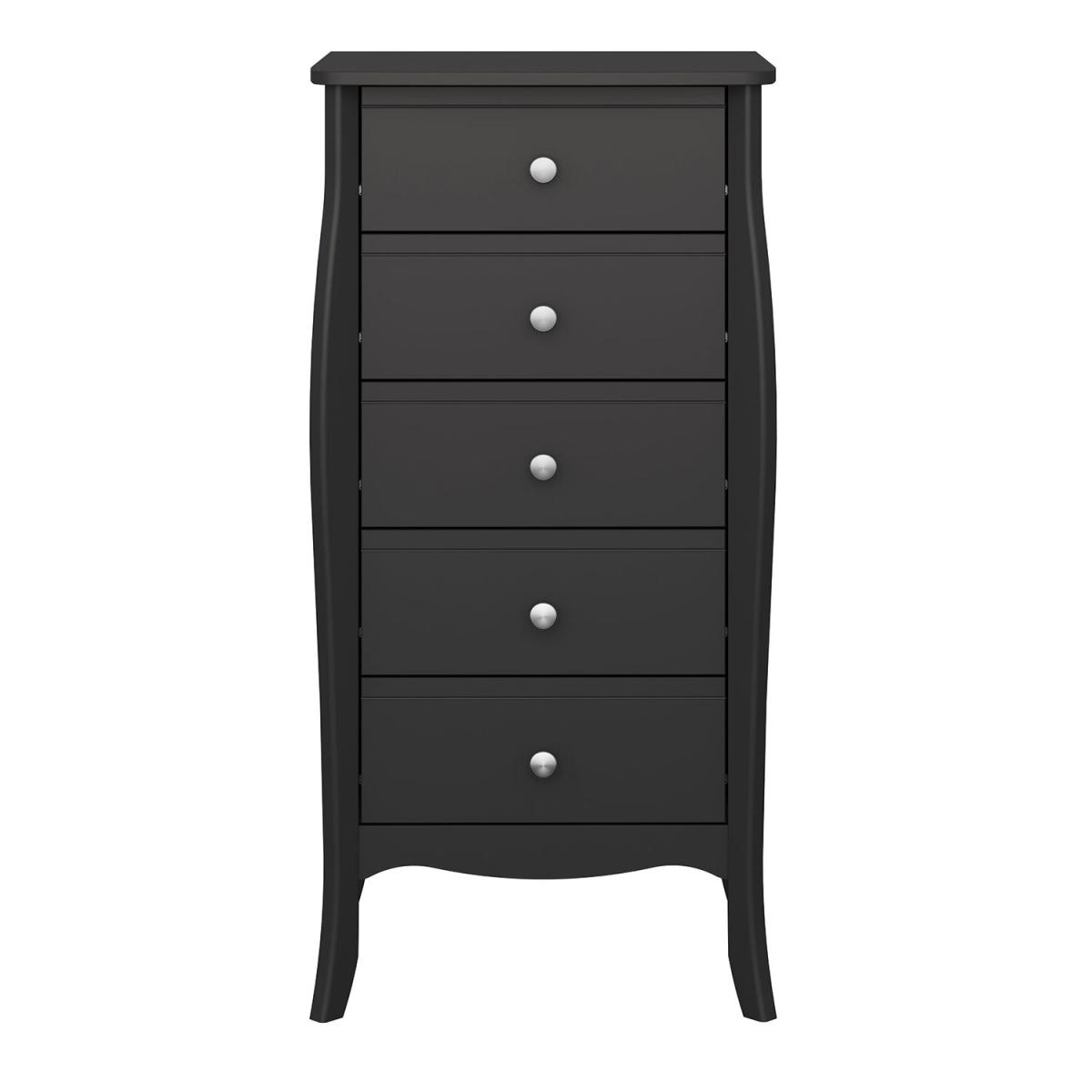 Baroque Five Drawer Narrow Chest - Black – image 3