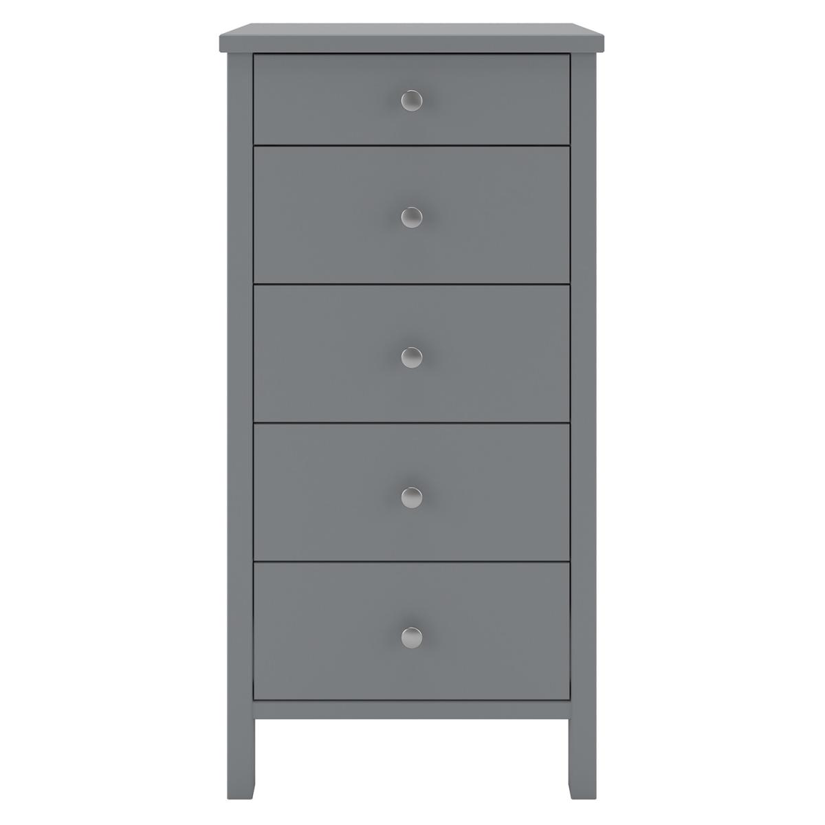 Steens Tromso Five Drawer Narrow Chest - Grey – image 2