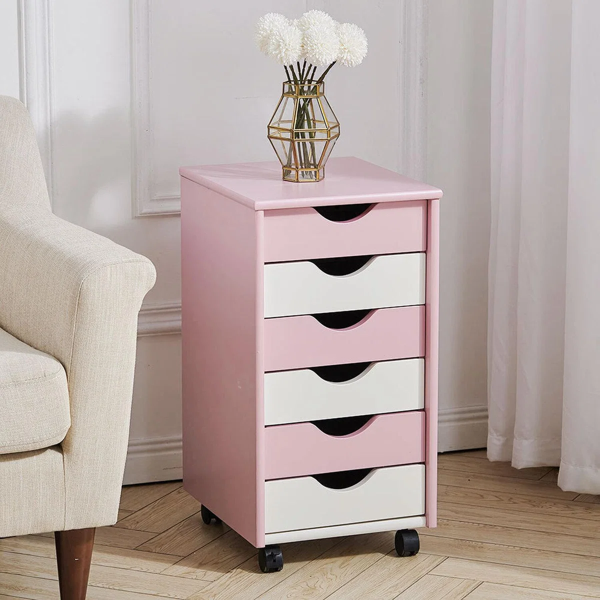 Six Drawer Storage Chest - Pink – image 1
