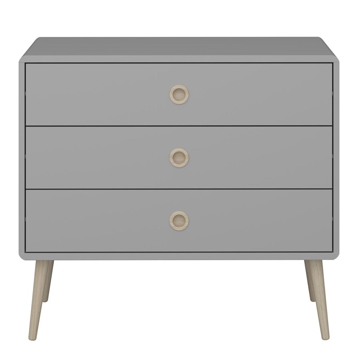 Softline Wide Chest of Three Drawers - Grey – image 3