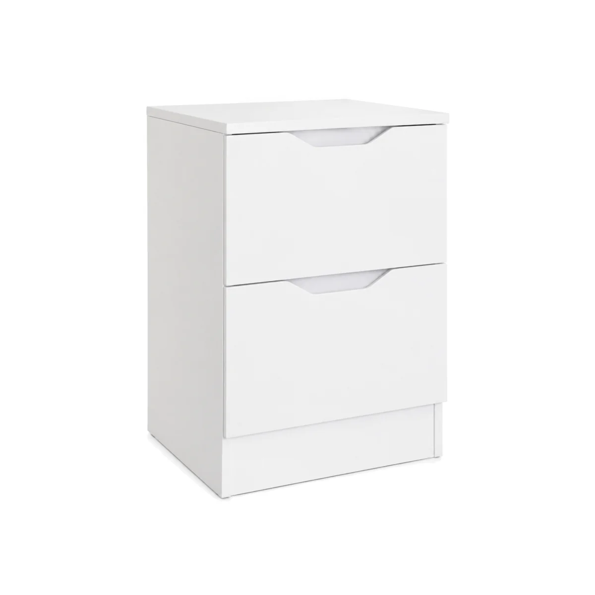 Modern 2 Drawer Chest of Drawers - White