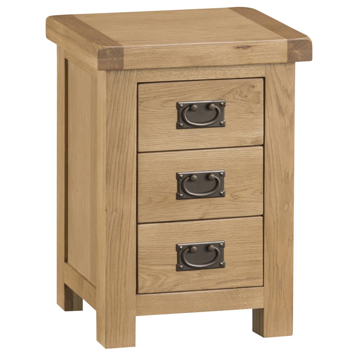 Bisbrooke Country 3 Drawer Bedside - Medium Oak – image 2