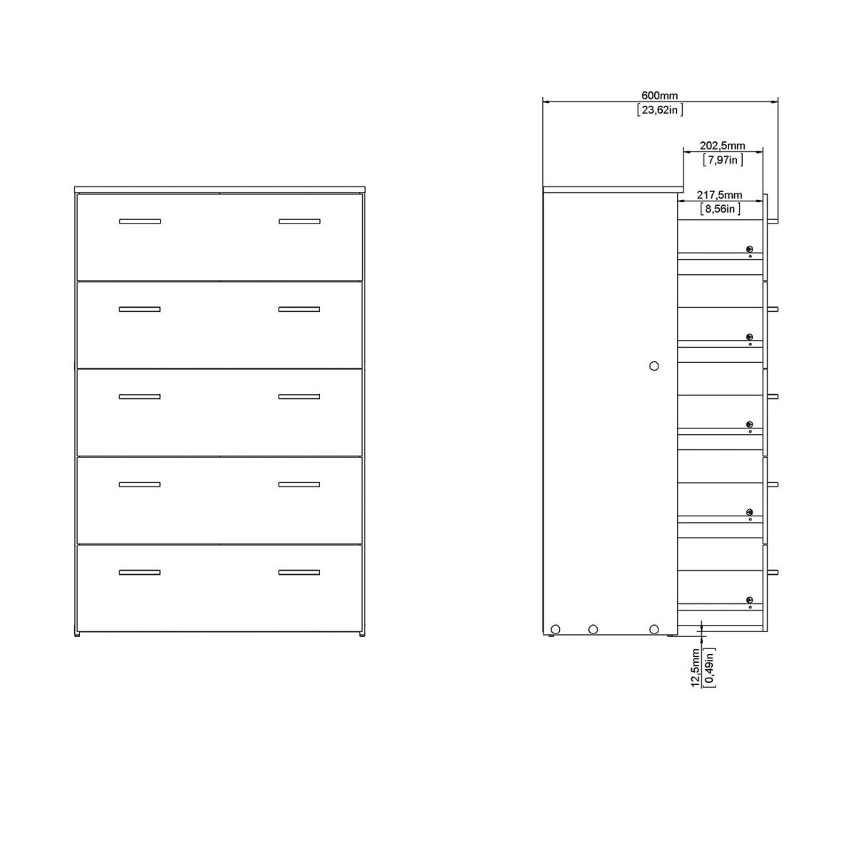Space Chest of 5 Drawers - Oak – image 16