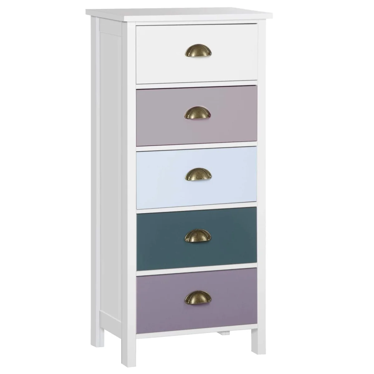 Sanido Multicolour Slim 5-Drawer Chest, Blue Tones – image 2