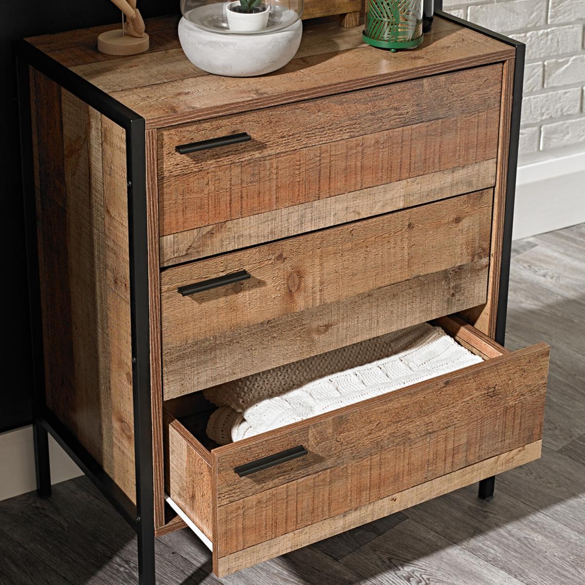 Hoxton 3-Drawer Chest - Oak Effect