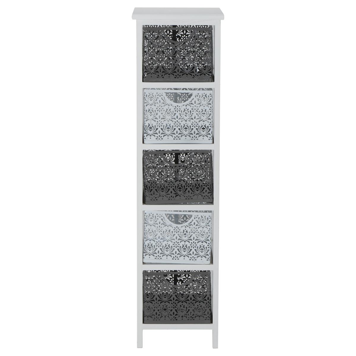 Lacey 5 Drawer Storage Tower - Grey / White – image 2