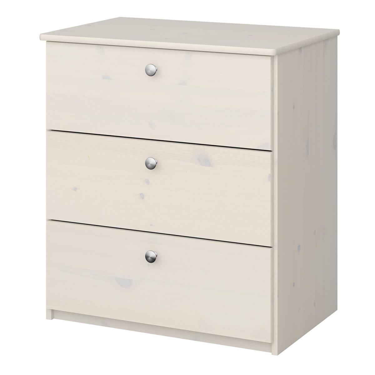 Memphis 3-Drawer Chest - Washed White – image 2