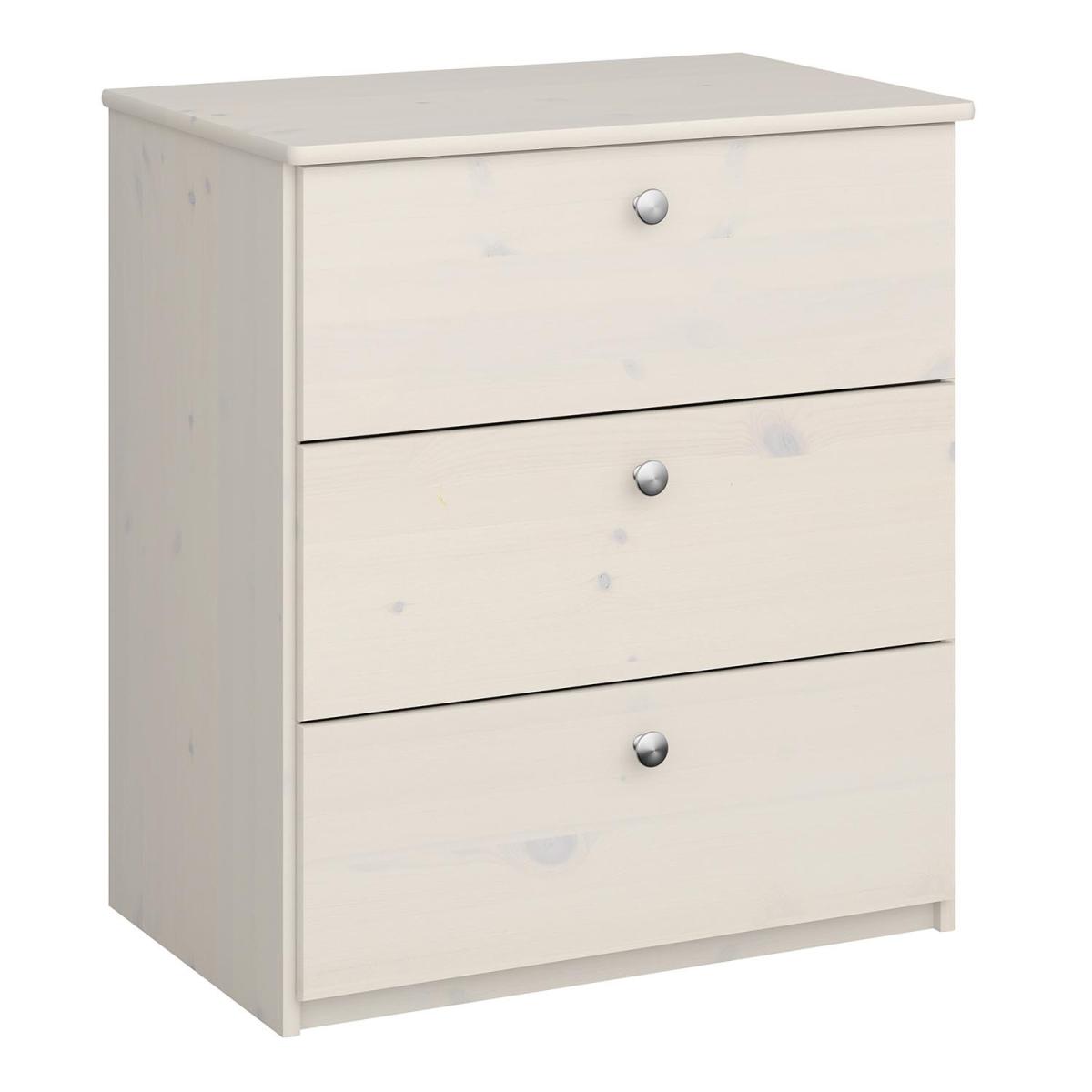 Memphis 3-Drawer Chest - Washed White – image 3