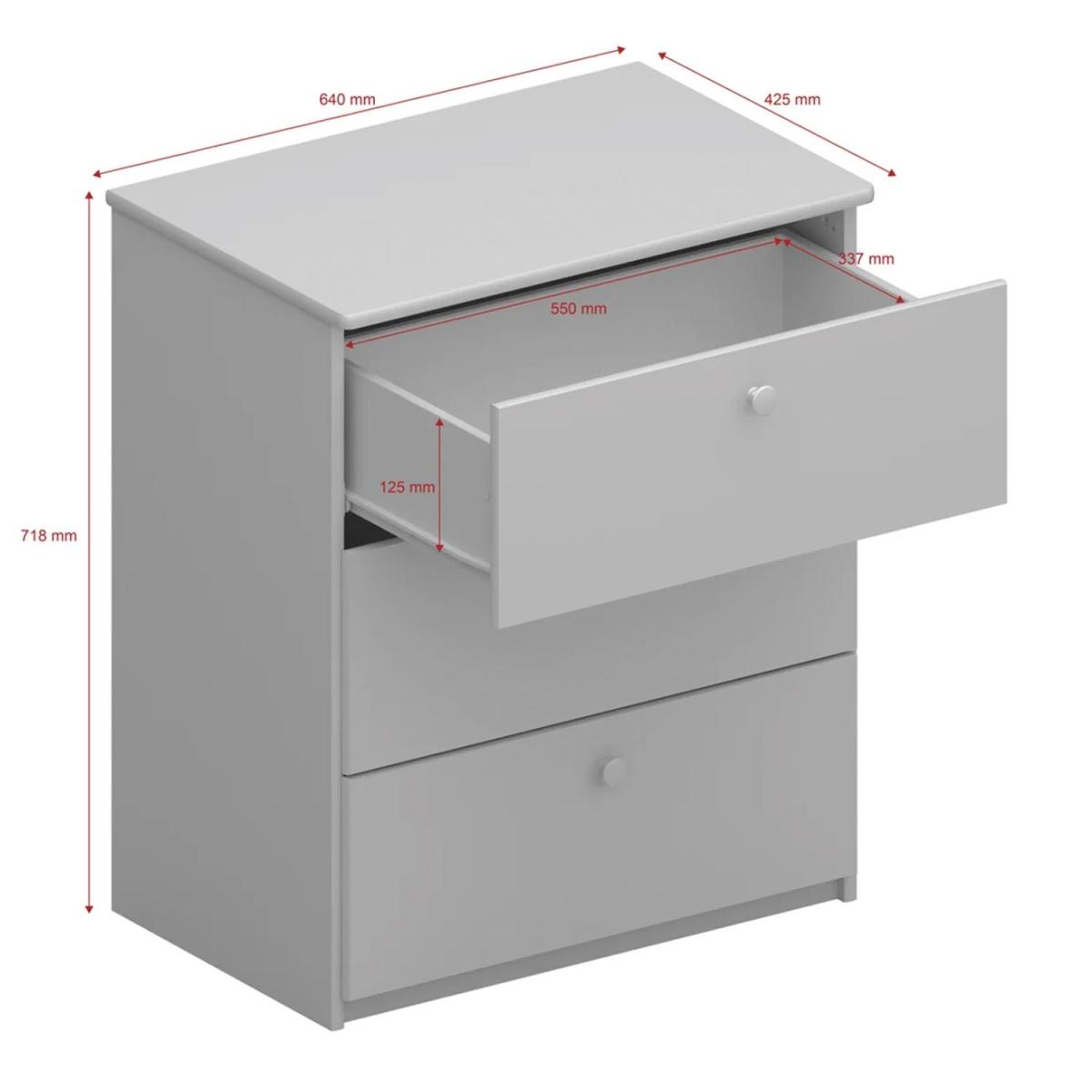 Memphis 3-Drawer Chest - Washed White – image 4