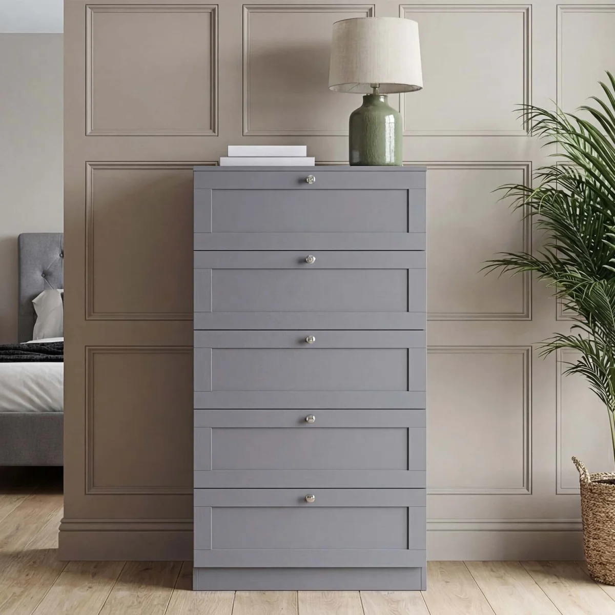 Vida Designs Altino 5 Drawer Chest, Grey - Grey – image 2