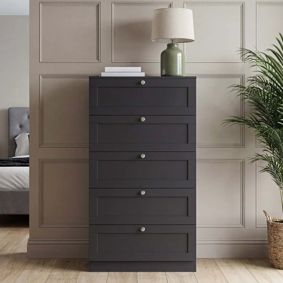 Vida Designs Altino 5 Drawer Chest, Grey - Grey – image 11