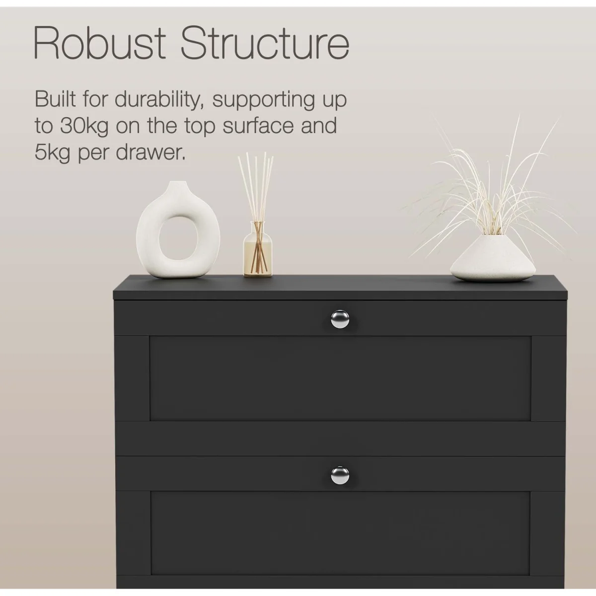 Vida Designs Altino 5 Drawer Chest, Grey - Grey – image 14