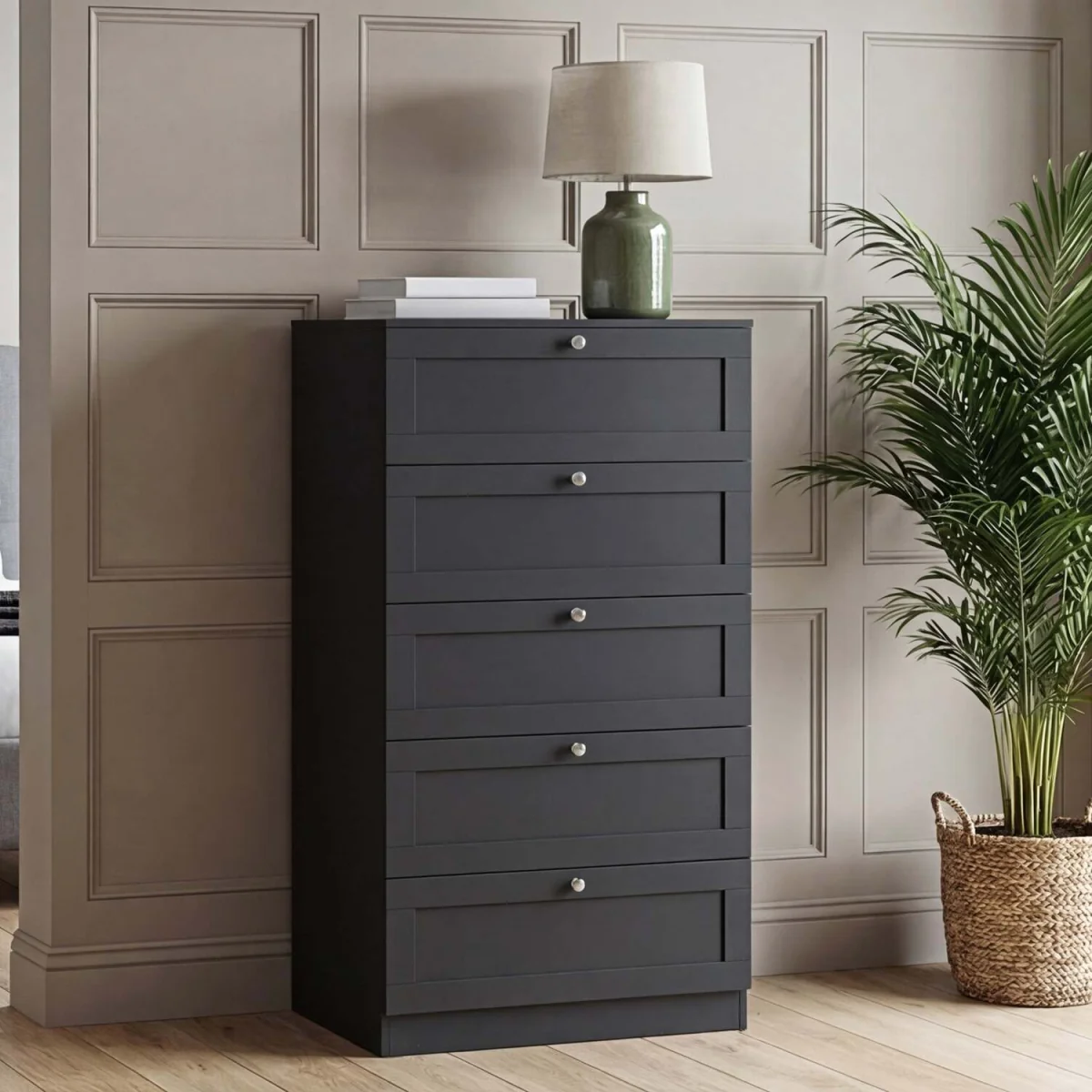 Vida Designs Altino 5 Drawer Chest, Grey - Grey – image 10