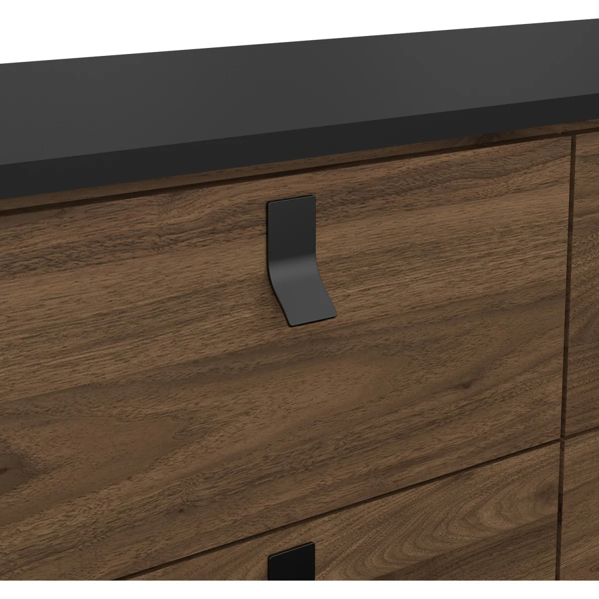 Ry Double Chest of Drawers 6 Drawers in Matt Black Walnut - Black Walnut – image 2