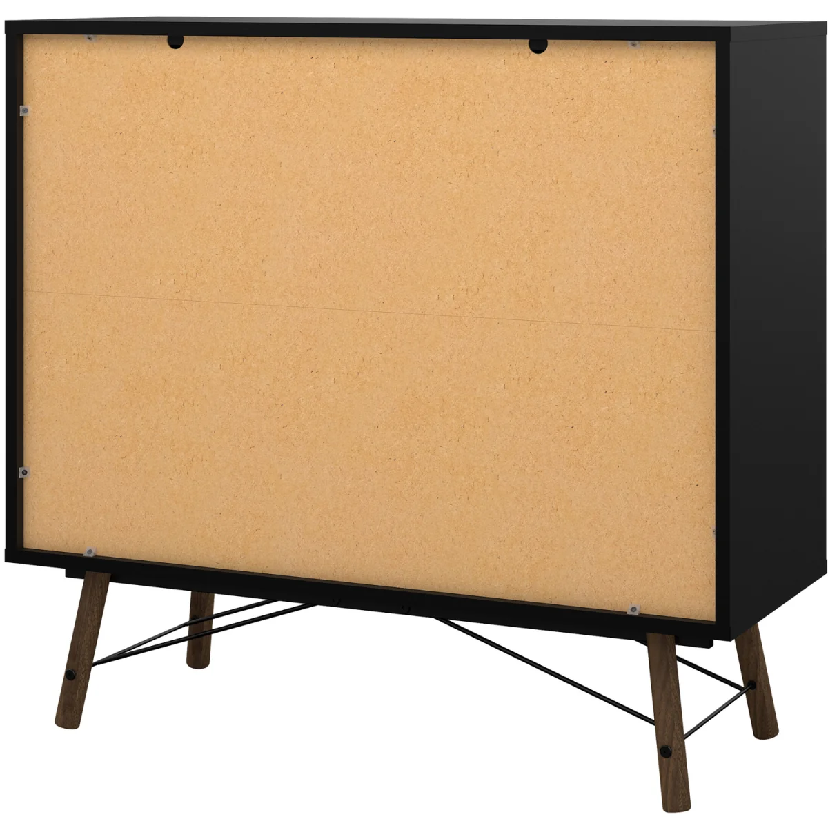 Ry Double Chest of Drawers 6 Drawers in Matt Black Walnut - Black Walnut – image 6