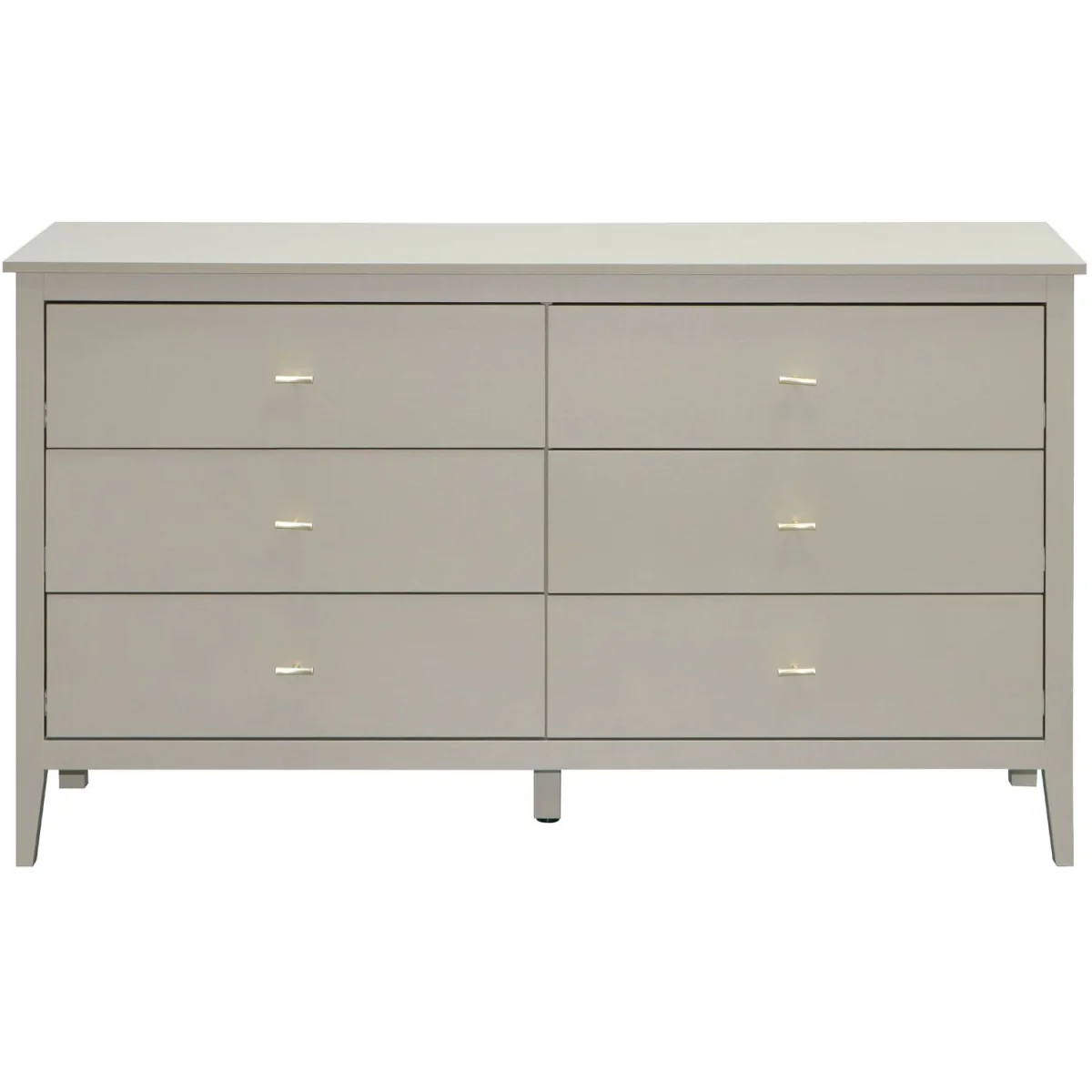 Grace Wide 6 Drawer Chest with Gold Bar Handles in Greige - Greige – image 2