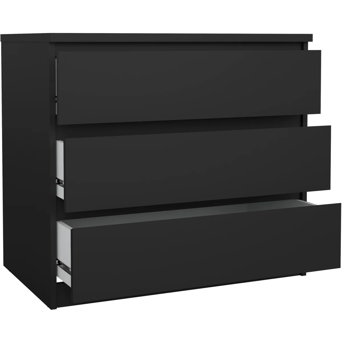 Naia Chest of 3 Drawers in Black Matt - Black Matt – image 4