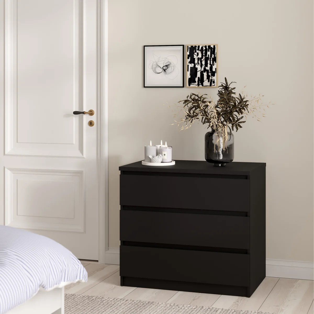 Naia Chest of 3 Drawers in Black Matt - Black Matt – image 5