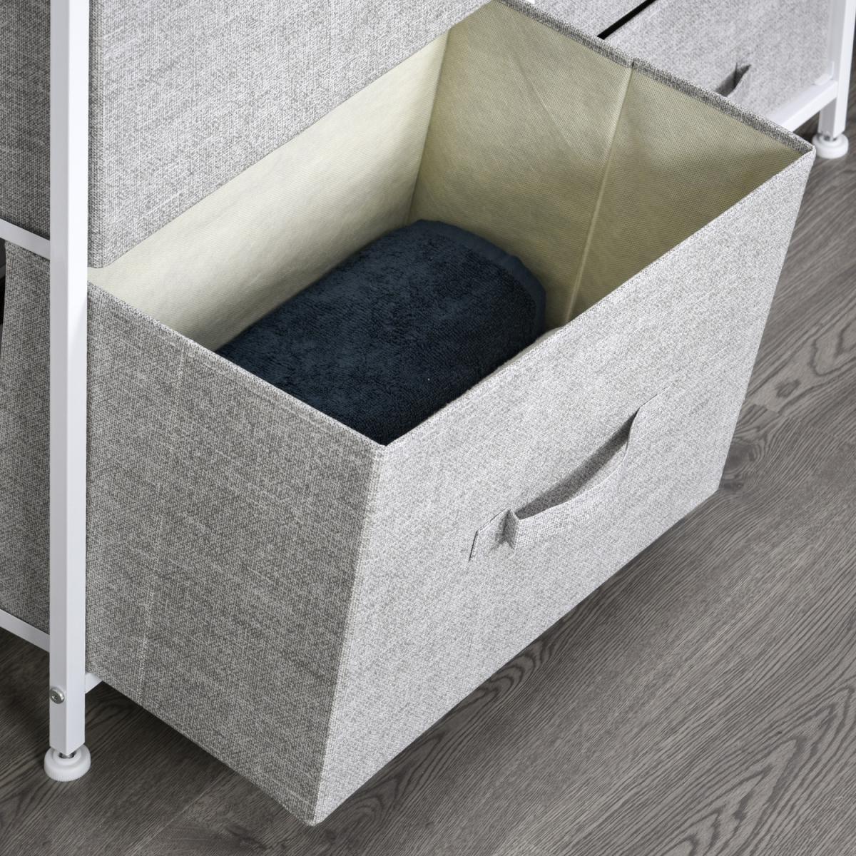 5 Drawer Linen Basket Storage - Grey – image 2