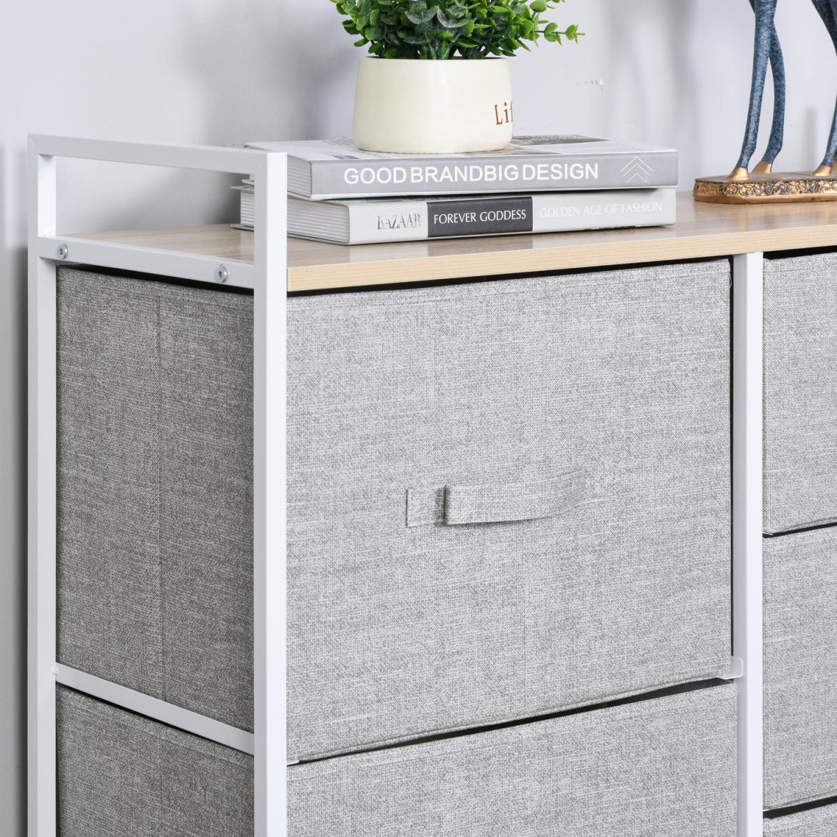 5 Drawer Linen Basket Storage - Grey – image 6