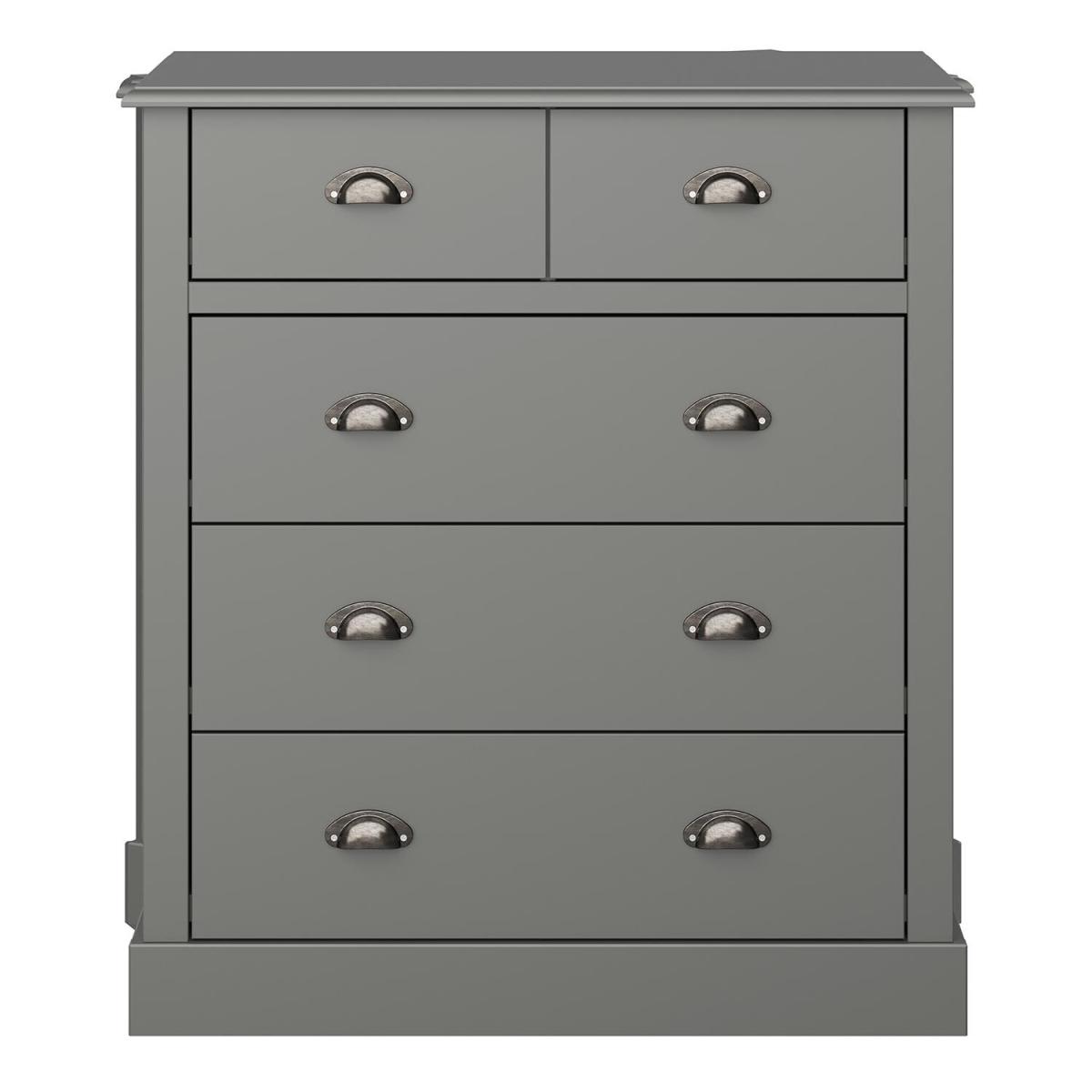 Sandringham Chest of 5 Drawers - Grey – image 3