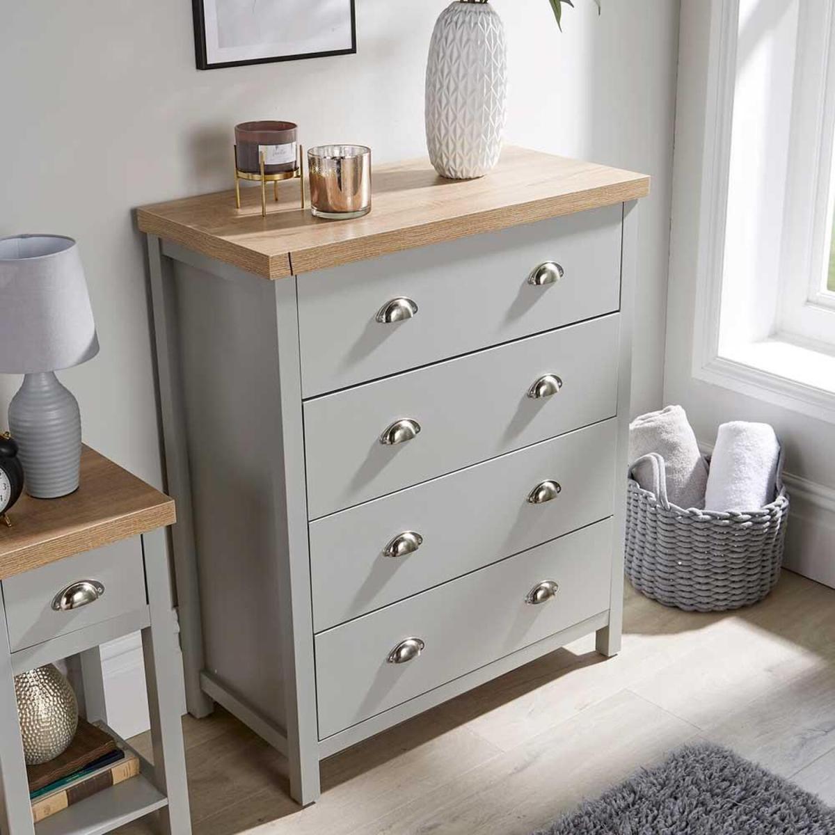 Avon 4 Drawer Chest Bedroom Storage Unit - Grey – image 2