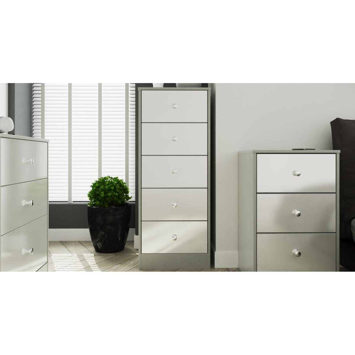 Padstow Assembled 6 Drawer Midi Chest - Uniform Gloss & Dusk Grey – image 3