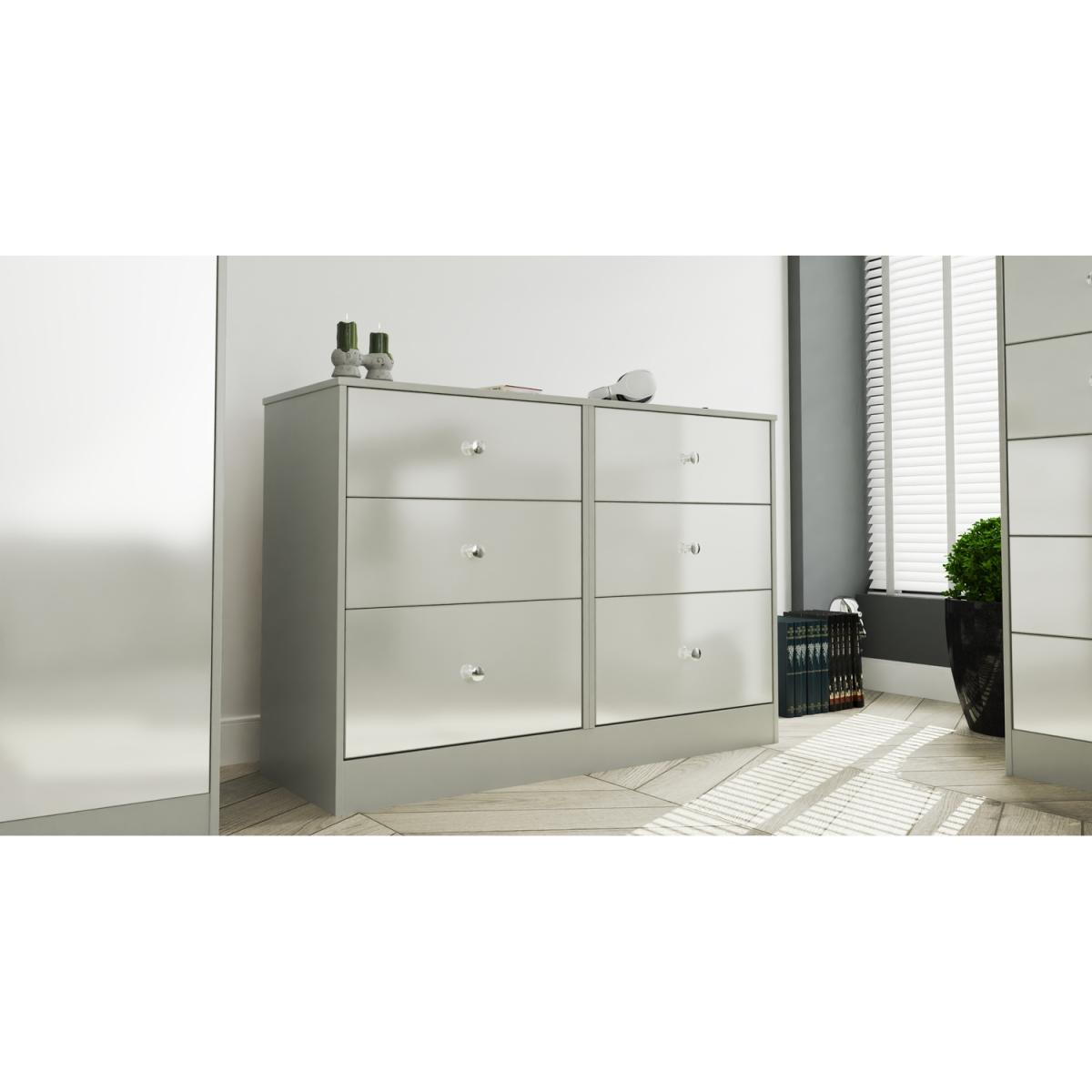 Padstow Assembled 6 Drawer Midi Chest - Uniform Gloss & Dusk Grey – image 4