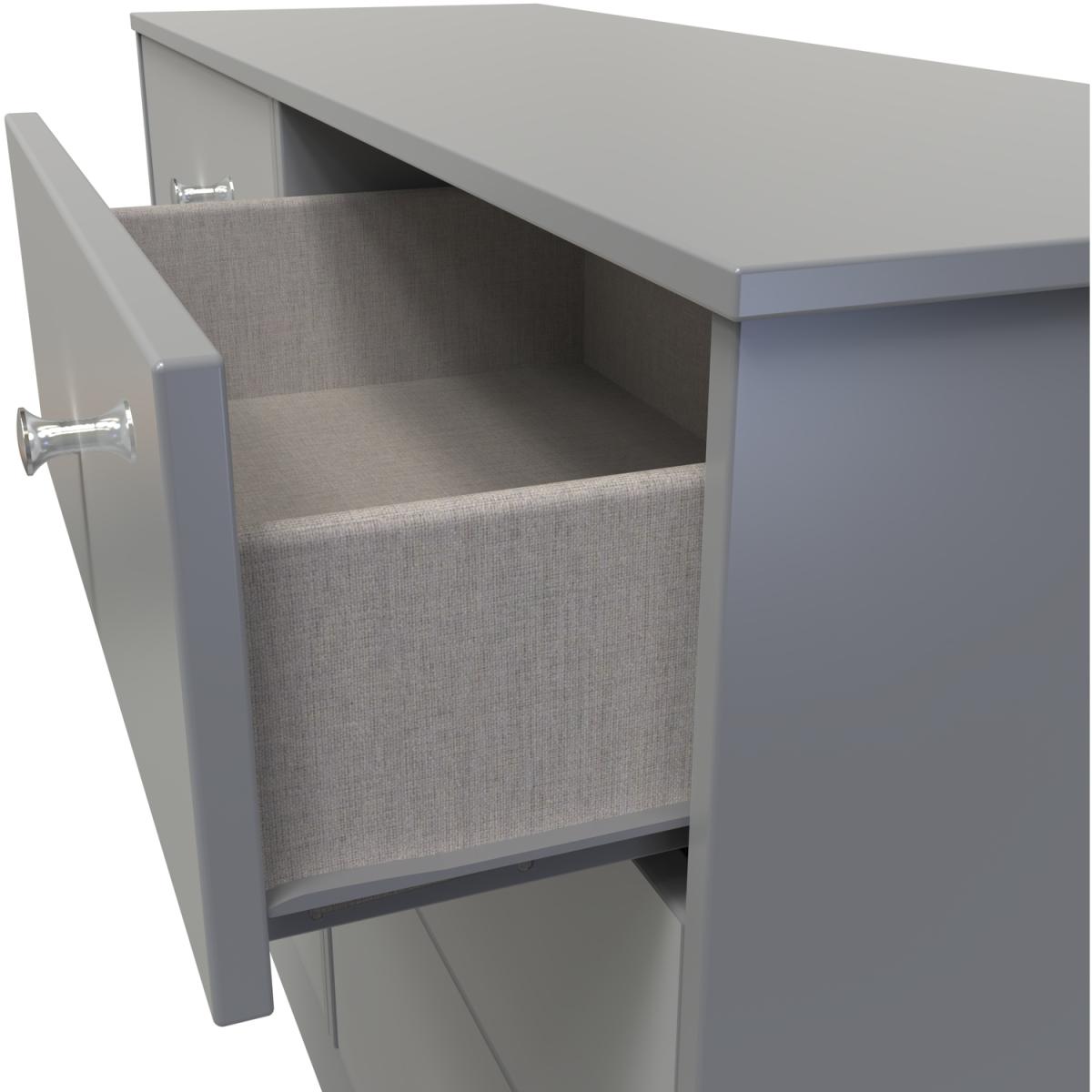 Padstow Assembled 6 Drawer Midi Chest - Uniform Gloss & Dusk Grey – image 6