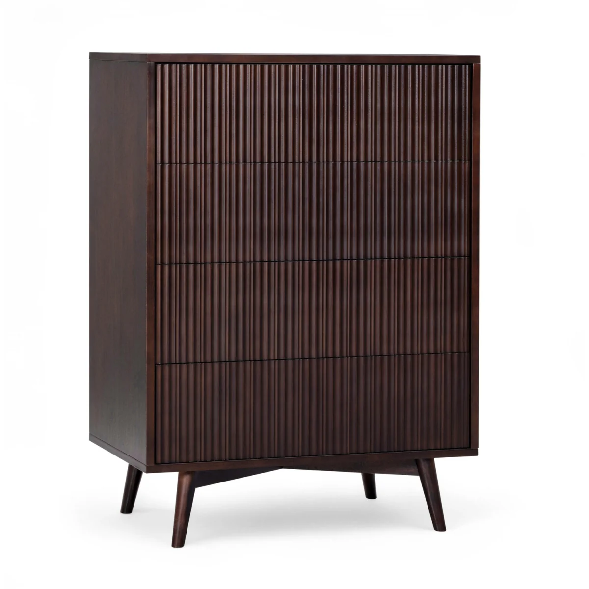 Tremolo 4-Drawer Chest of Drawers with Fluted Fronts, Black - Black – image 2