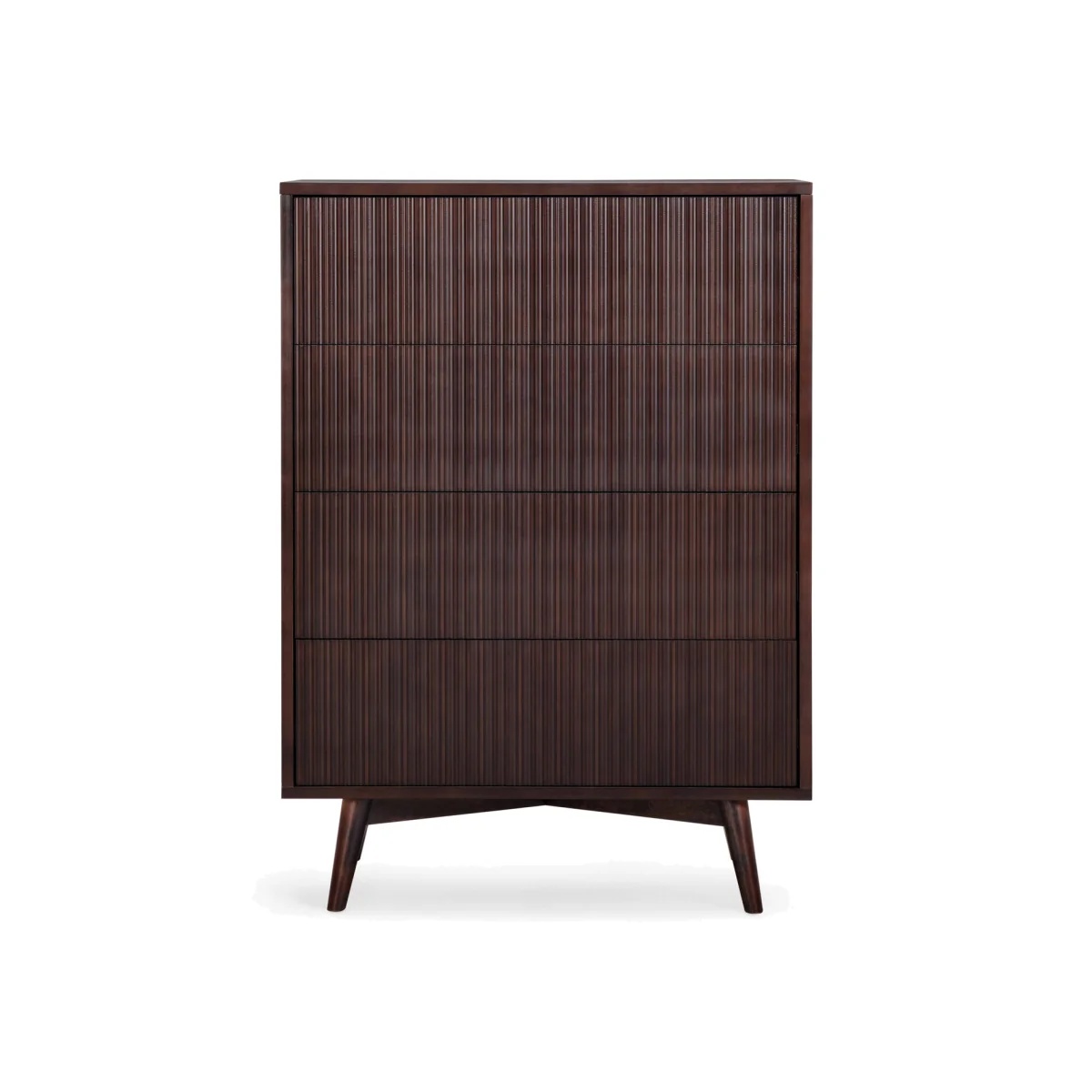 Tremolo 4-Drawer Chest of Drawers with Fluted Fronts, Black - Black – image 1