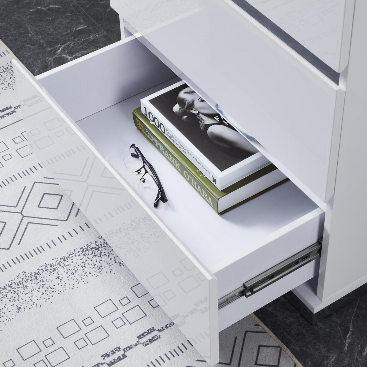Jesmond 5 Drawer Modern Chest Bedroom Storage Unit - White – image 4