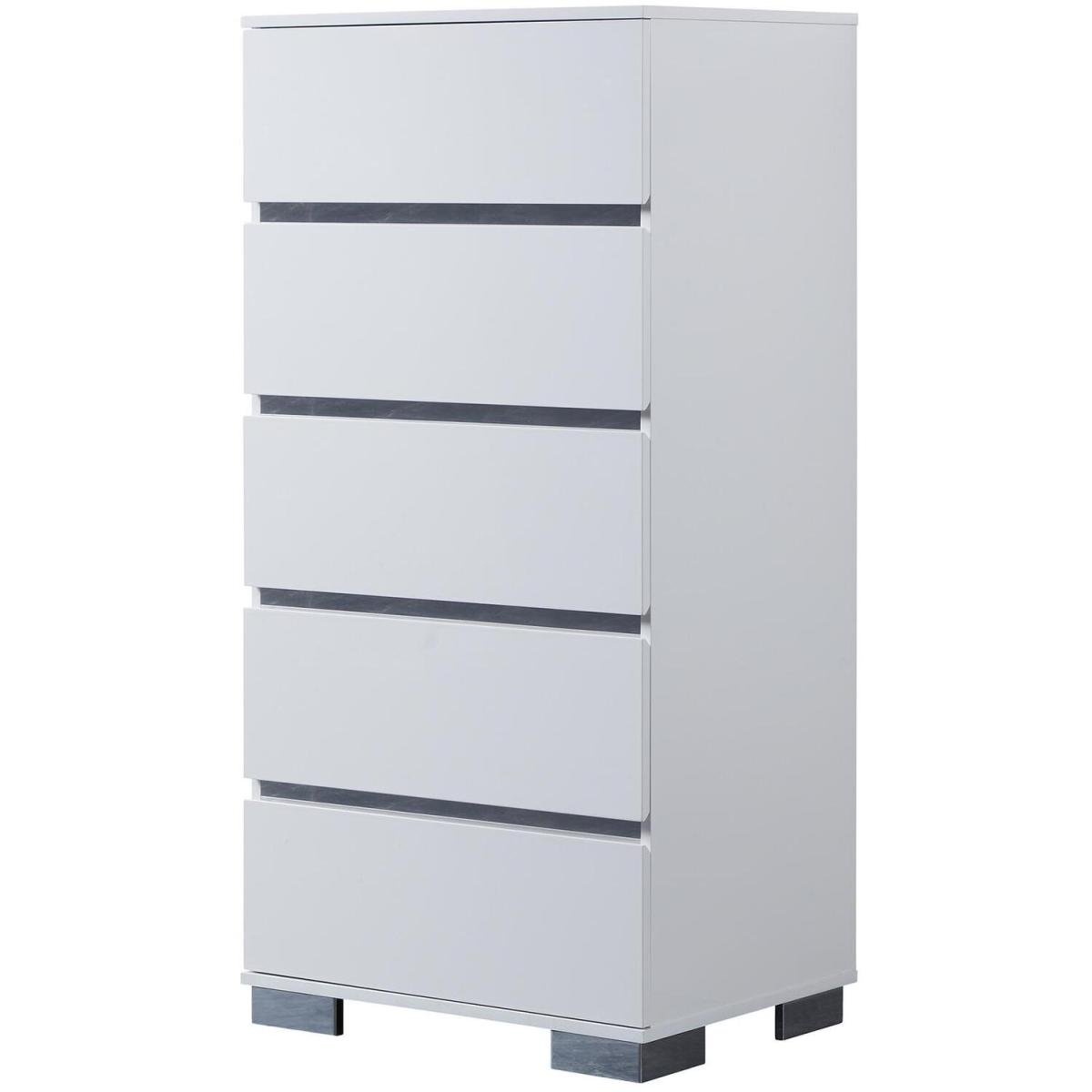 Jesmond 5 Drawer Modern Chest Bedroom Storage Unit - White – image 5