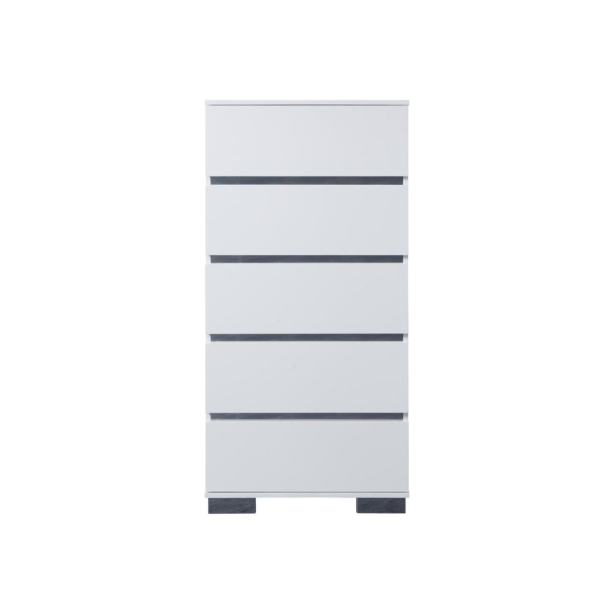 Jesmond 5 Drawer Modern Chest Bedroom Storage Unit - White – image 1