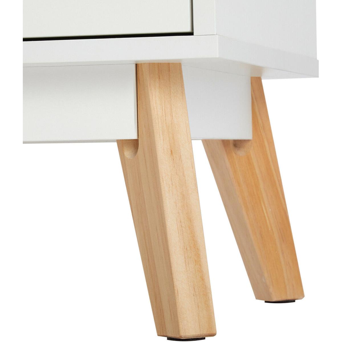 Chest of Drawers Bedside Table Cabinet 3 Drawers Storage - White/Grey – image 2
